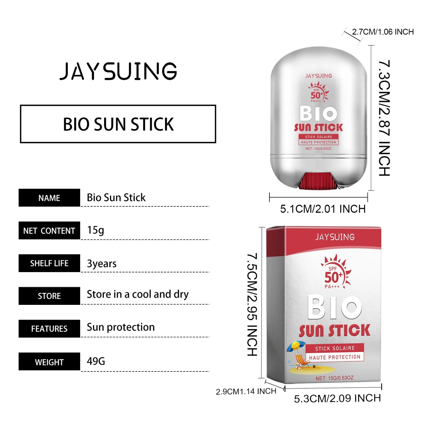 Spf 50+ Sunscreen Stick Hydrating Oil Free Anti Sun UV Protection Natural Sunblock Isolation Cream Mild Face Body Moisturizer