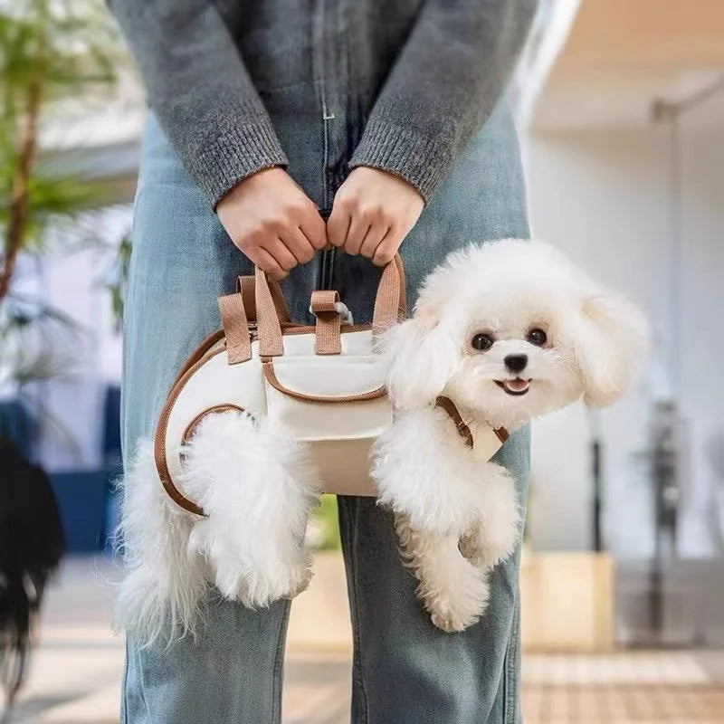 Single shoulder crossbody bag for small and medium dogs, multi-functional pet carrier for walking