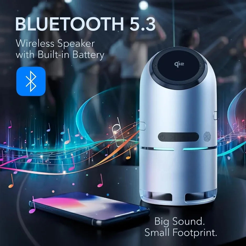 Magnetic 3 In 1 QI2 15W Wireless Charger Desktop Bluetooth Speaker For iPhone 17-12 Apple Watch 11-2 Airpods Pro 3 Fast Charging