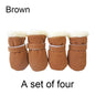 Winter Waterproof 4Pcs Warm Non-slip Snow Boots for Small Breeds Dogs Puppy Outdoor Walking Dog Socks Bootie Pet Paw Care