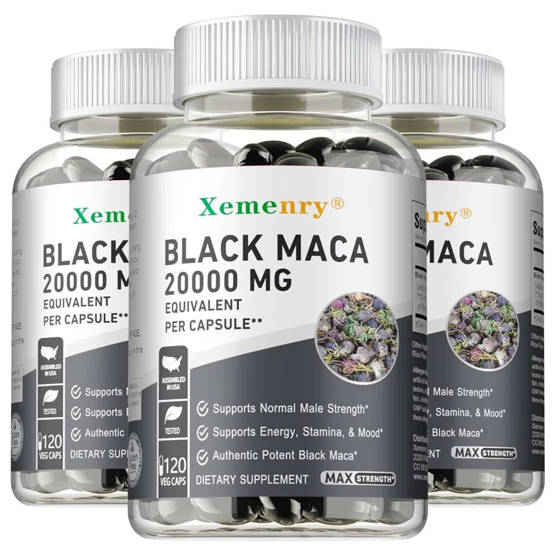 Black Maca Root Supplement - Improves Strength, Endurance and Mood, Enhances Performance and Boosts Energy