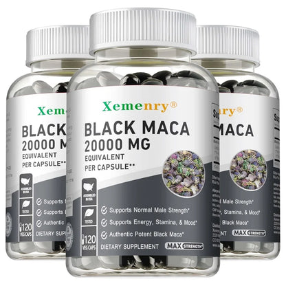 Black Maca Root Supplement - Improves Strength, Endurance and Mood, Enhances Performance and Boosts Energy