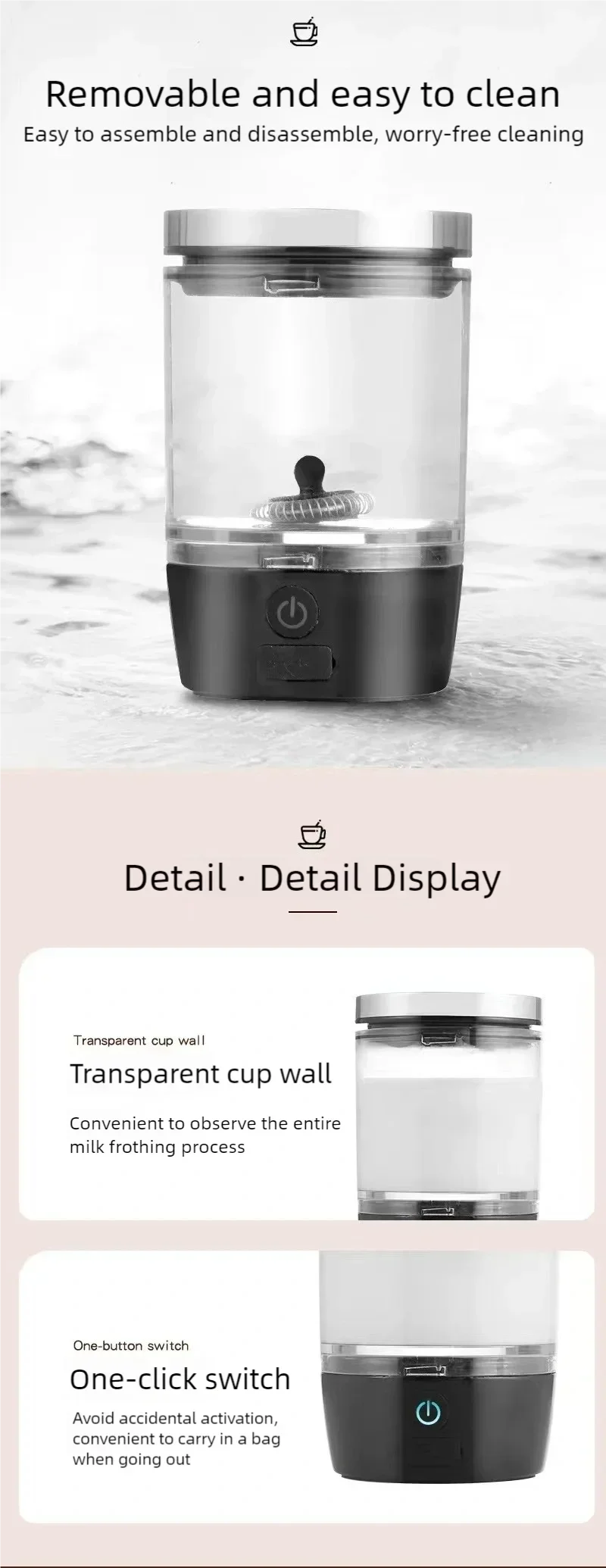 New mini Convenient Electric Milk Frother Self Milk Pulling Frother Cappuccino Stirrer Latte Coffee Hot & Cold Froth Maker