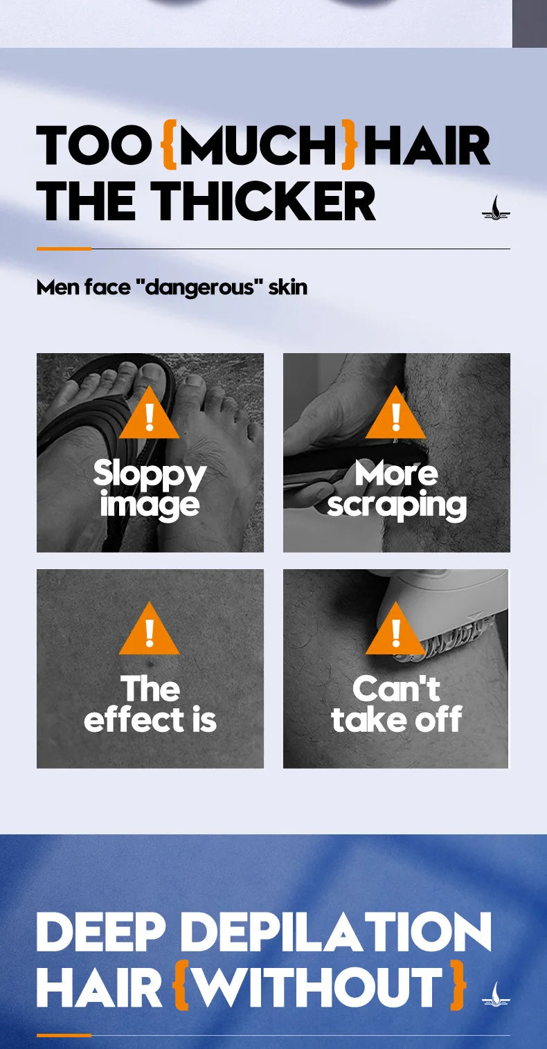 Men's Hair Removal Cream Permanent Epilator Private Area Painless Hair Remover Growth Inhibitor Spray Suitable Sensitive Skin