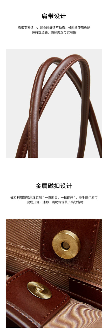 Hifashion Cowhide Genuine Leather Large Tote Shoulder Bags For Women 2026 Luxury Designer Bucket Shopper Office Ladies Handbags