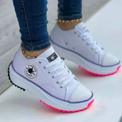 New Women Pattern Canvas Sneakers Women Casual Shoes Women Sneakers Shoes Flat Lace-Up Zapatillas Mujer Chaussure Femme