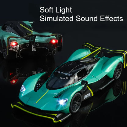 Valkyrie GT-R50 Sports 1:24 Car Model Toy Diecast Alloy Doors Opened Sound Light Supercar Collectible Ornaments Toy Gifts