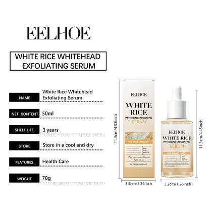 eelhoe Black & White Rice Exfoliating Serum Set BHA Niacinamide Pore Minimizing & Brightening Blackhead Whitehead Remover Skincare Set