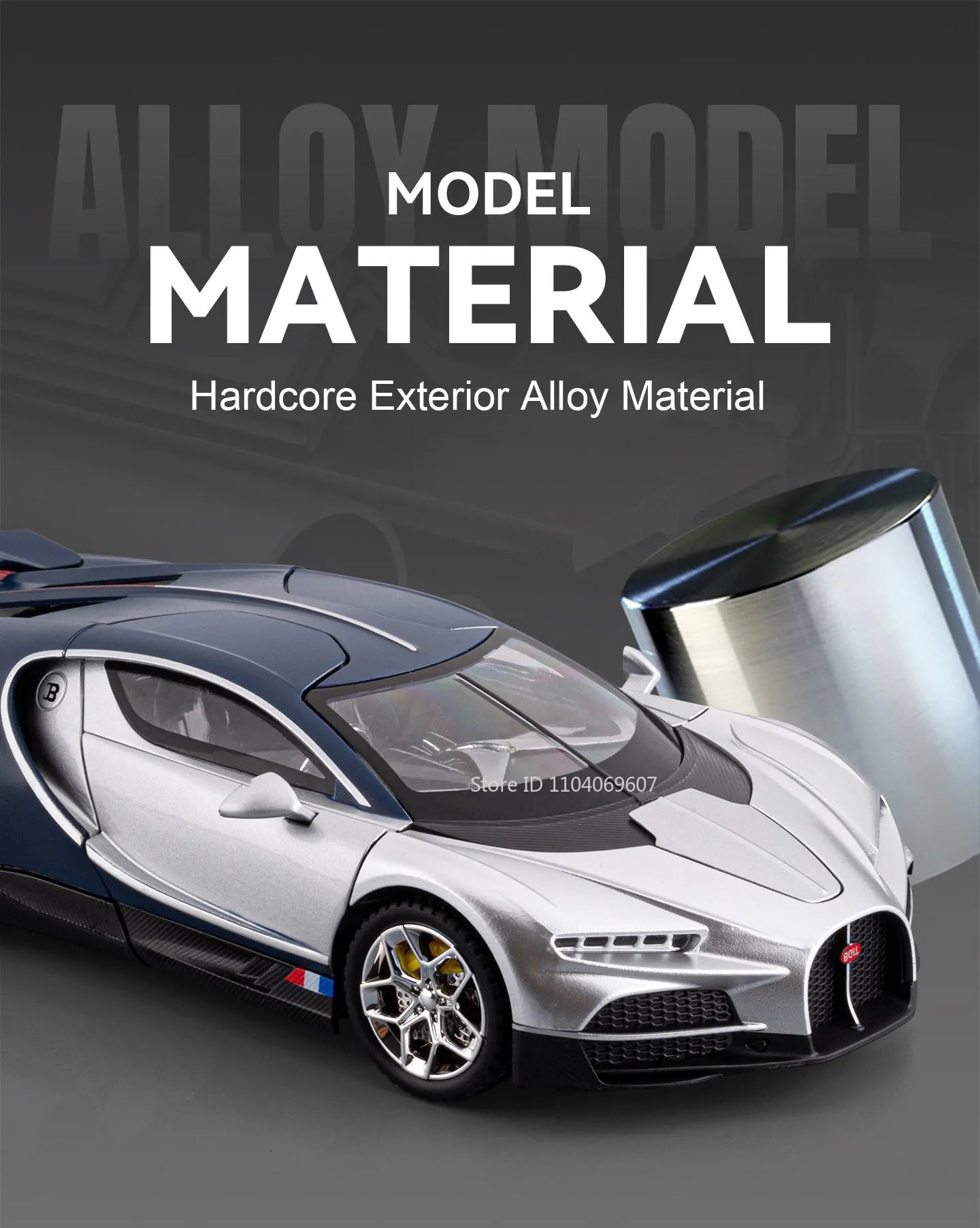Bugatti Tourbillon, Nissan Skyline GTR, Model Sports 1:24 Car Alloy Diecast Sound Light Doors Opened Shock Absorption Ornament Supercar Toys Gift
