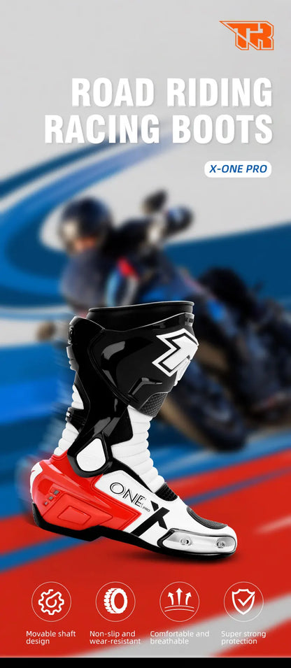 Professional Motorcycle Boots Men Motocross Off Road Racing Boots Wear Resistant Botas Moto Anti-slip Motorcyclist Shoes