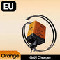 120W GaN Fast Charger With Retractable Type-C Cable Portable PD Mobile Phone Adapter For iPhone 17 16 Pro Samsung Xiaomi Huawei