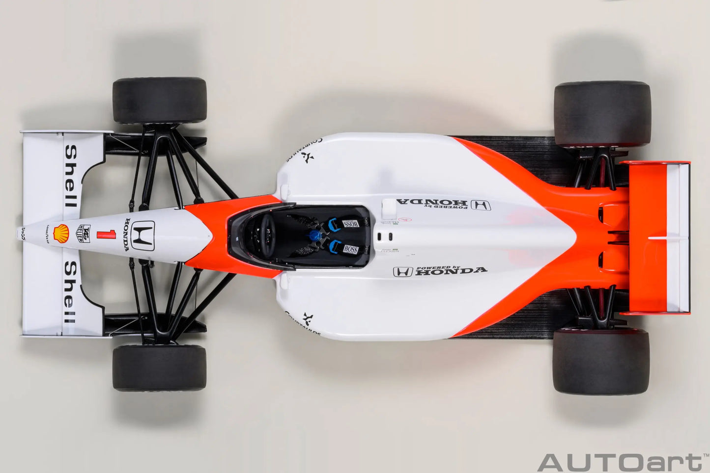 AUTOART New 1/18  Honda MP4/6 1991 #1 (with McLaren logo)  Car model  Send to a friend  Personal collection Static ornament