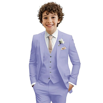 Multi-colors Boys Suit Set 3 Pieces Formal Outfit For Wedding Elegant Notched Lapel Kids Slim Fit Suits Party Tuxedo 2-20T