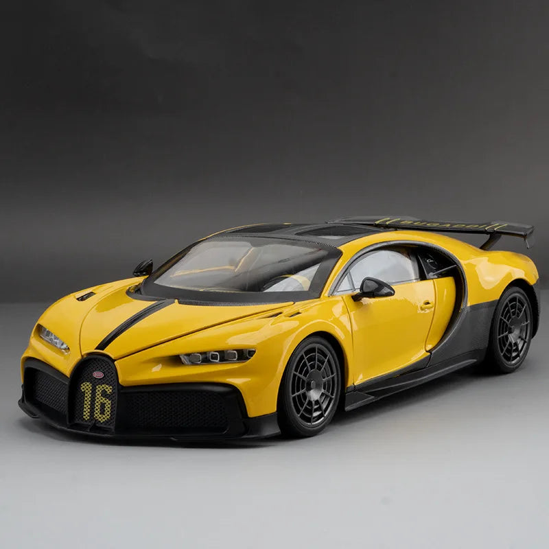 Bugatti Chiron 1:18 PUR SPORT Alloy Sports Model Diecast Metal Racing Car Vehicle Model Sound and Light SimulationToy Gift