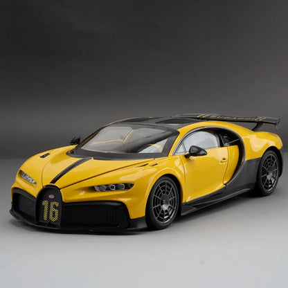 Bugatti Chiron 1:18 PUR SPORT Alloy Sports Model Diecast Metal Racing Car Vehicle Model Sound and Light SimulationToy Gift