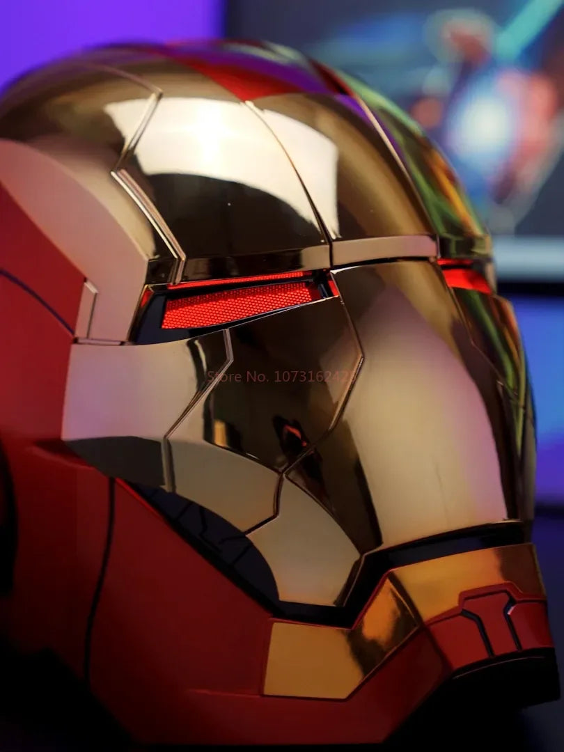 New AutoKing 1/1 Mk5 Iron Man Helmet Cosplay Voice Control Eyes with Light Model Toys for Adult Electric Wearable Gift