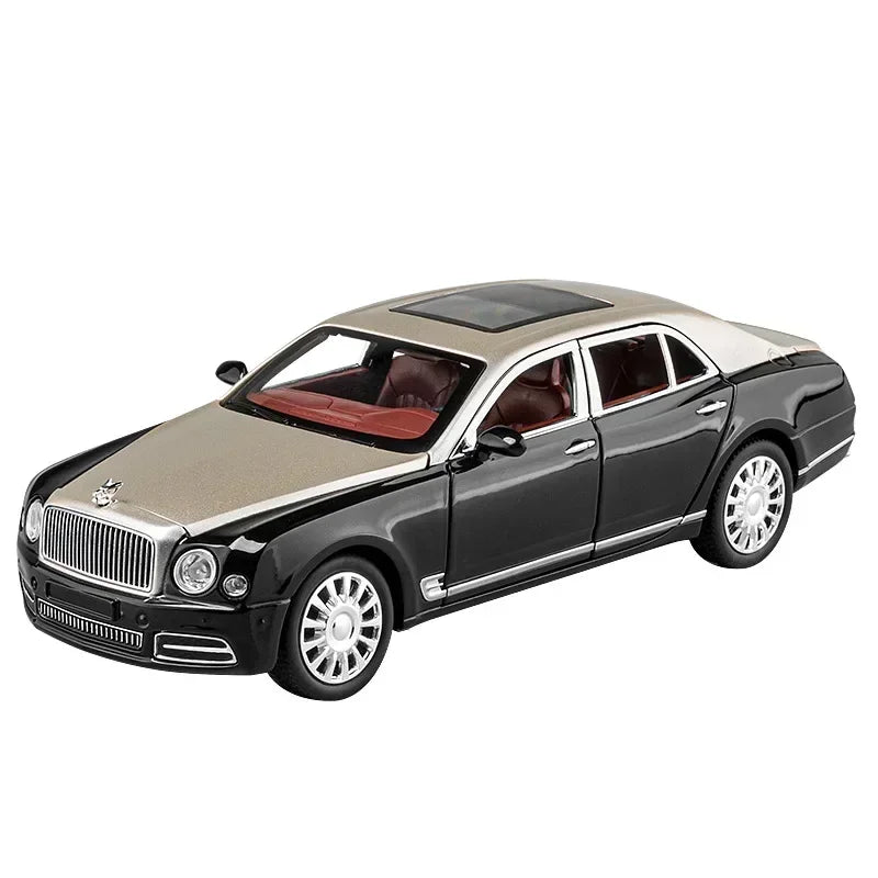 Diecast 1:24 Scale Bentley Mulsanne Alloy Model Car Collection Vehicle Simulation Sound & Light Metal Toy Gift