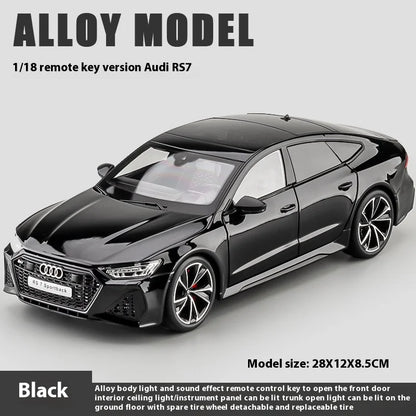 Key Remote Control Version 1:18 AUDI RS7 Alloy Sports Car Model Diecast Metal Racing Vehicle Car Model Sound Light Toy Gift