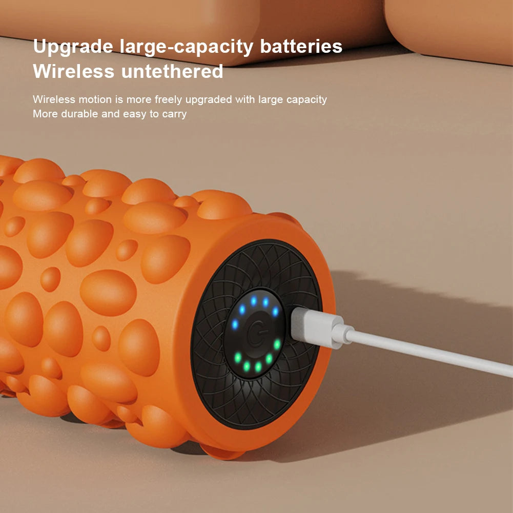 Electric Vibrating Foam Roller Massage Column Rechargeable Exercise Roller 5 Modes Muscle Roller for Yoga Pilates