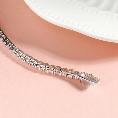 Smyoue 3 Claws Gradient Moissanite Tennis Necklace for Women Sparkling Full Diamond Luxury Jewelry Sterling Silver 925 Chain