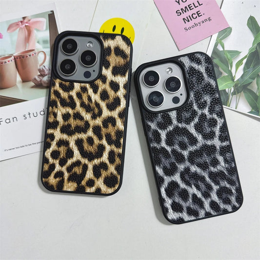 Luxury leopard print pattern PU leather Case for iPhone 16 15 14 Phone Cover 15 14 13 12 11 Pro MAX Hard Shockproof Back Funda