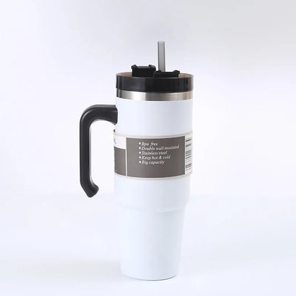 Stainless Steel Car Thermos Bottle Travel Sports Water Bottle Large Capacity with Handle Straw Mug Outdoor Coffee Cup 20oz/30oz