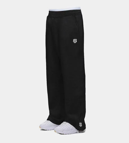 Y2K Fashion Jogger Sweatpants Loose Embroidery Labeled Open Leg Wide Leg Pants Trendy Pocket Couple Straight Pants Men's Hoodie