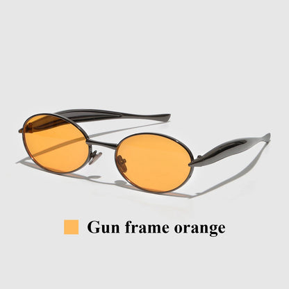 Ruiao 2026 Fashion Oval Sunglasses for Women Luxury Designer Metal Frame UV400 Sun Protection Shades Brand New Arrival Eyewear