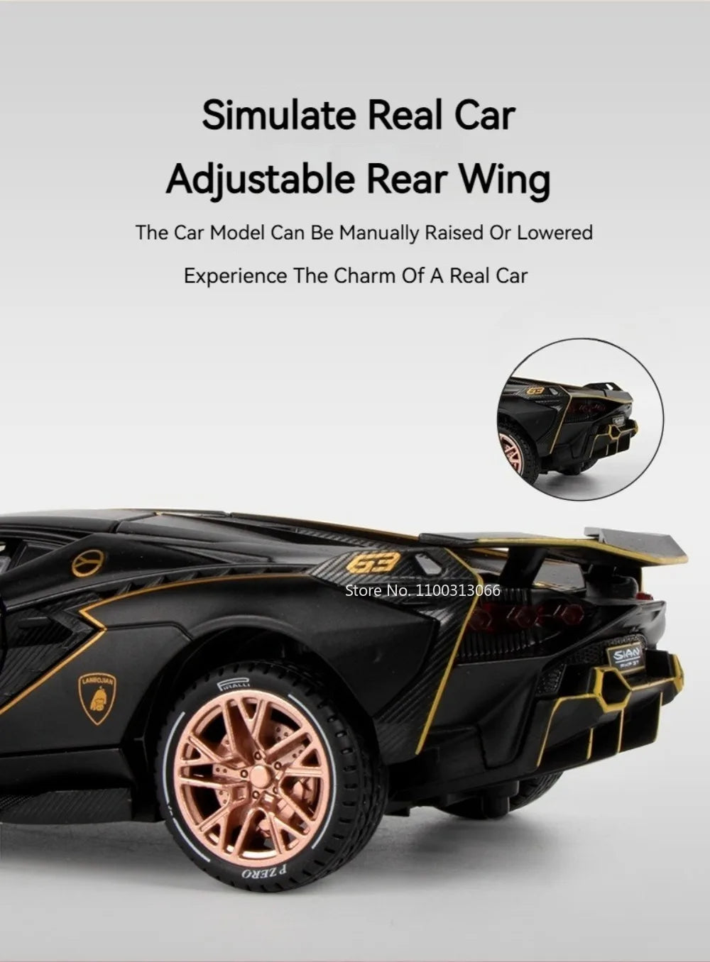 BYD YANGWANG U9 1:24 Cars Miniature Models Toys Wheel Shock Absorption Light Music Supercar
