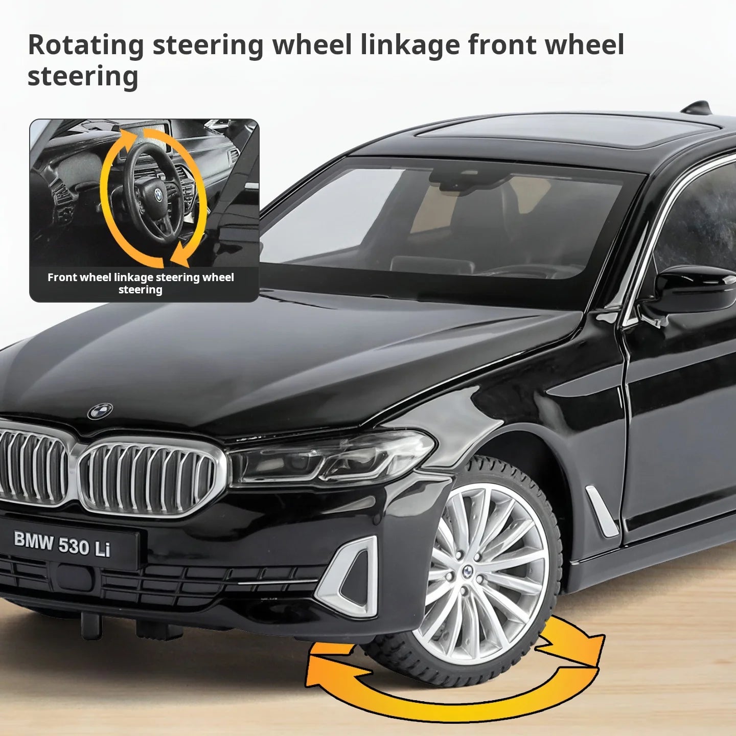 BMW 530 1:24 Scale Diecast car Model Toy with Sound & Light Pull Back Gift collectible ornaments