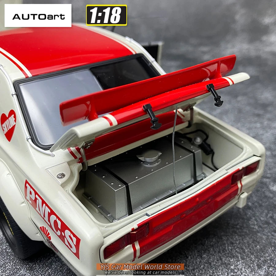 AUTOART Diecast car model 1/18 Nissan skyline GT-R 6#（RACING) 1971 Static display car models