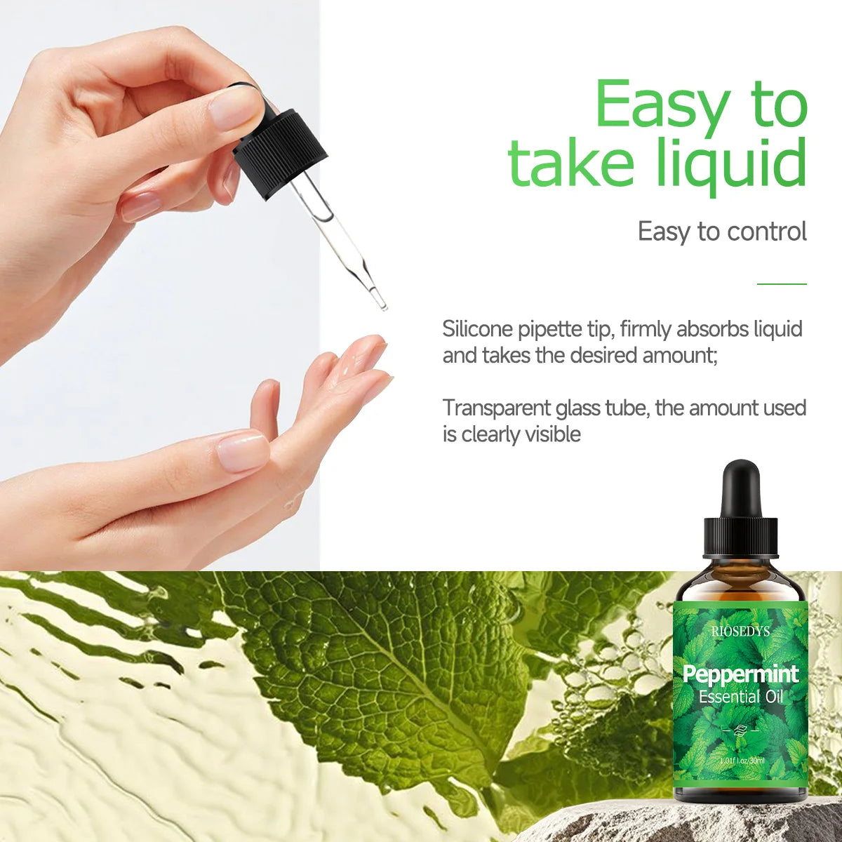 Peppermint essential oil, with its herbal scent, is suitable for aromatherapy diffusion and body massage,and also nourishes hair