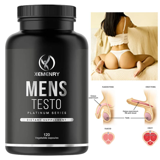 Men's Supplements - Reduces Fatigue, Enhances Male Function, Supports Muscle Growth, Vascular Function and Energy - 120 Capsules