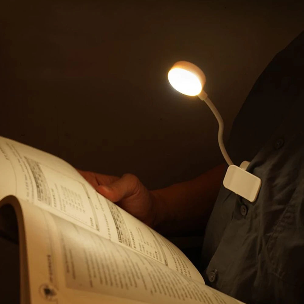 Runto LED Clip On Book Light Portable Reading Light Battery Powered 3 Color Eye Protection Stepless Dimmable Mini Desk Lamp