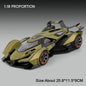 Lambor V12 Apollo EVO 1:18 Model Car Diecast Alloy Car Doors Opened Sound Light Pull Back Miniature Sportscar Collect Decoration