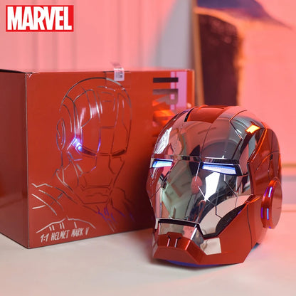 New AutoKing 1/1 Mk5 Iron Man Helmet Cosplay Voice Control Eyes with Light Model Toys for Adult Electric Wearable Gift