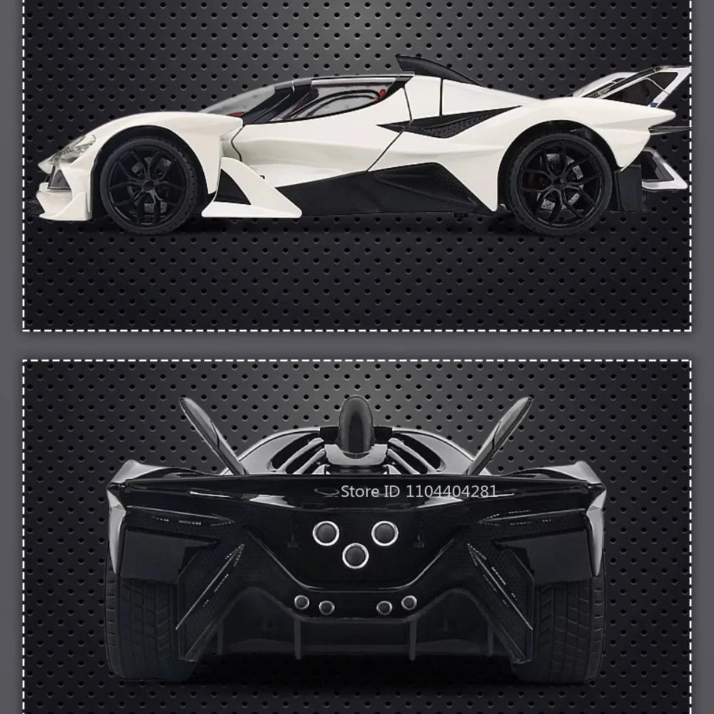 Lambor V12 Apollo EVO 1:18 Model Car Diecast Alloy Car Doors Opened Sound Light Pull Back Miniature Sportscar Collect Decoration
