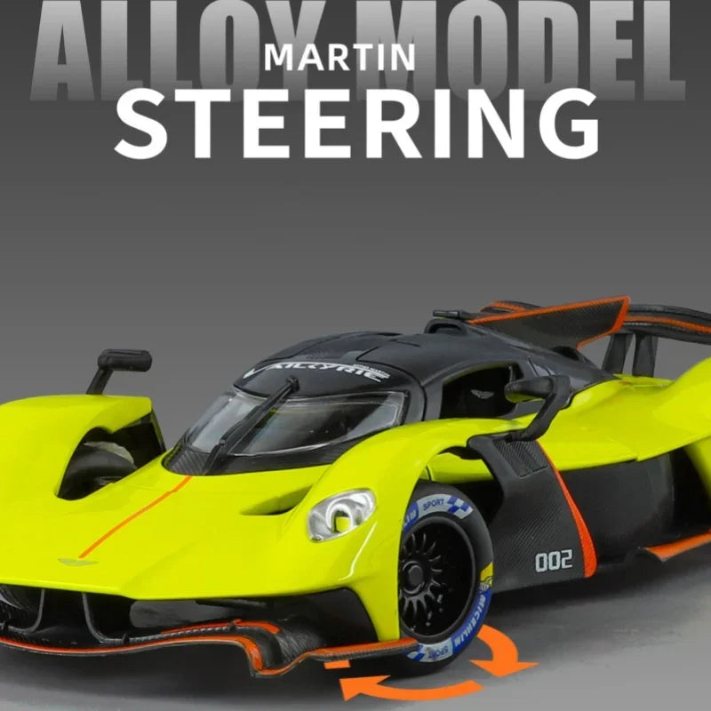 Aston Martin Valkyrie AMR PRO 1:24 Alloy Car Model Sound and Light Pull Back Toy Collectibles Gift