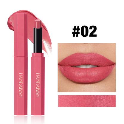Matte Lipstick Pencil Waterproof Long Lasting Non-Stick Cup Sexy Red Matte Solid Lip Gloss Nude Pink Lipstick Pen Makeup -6 Colors