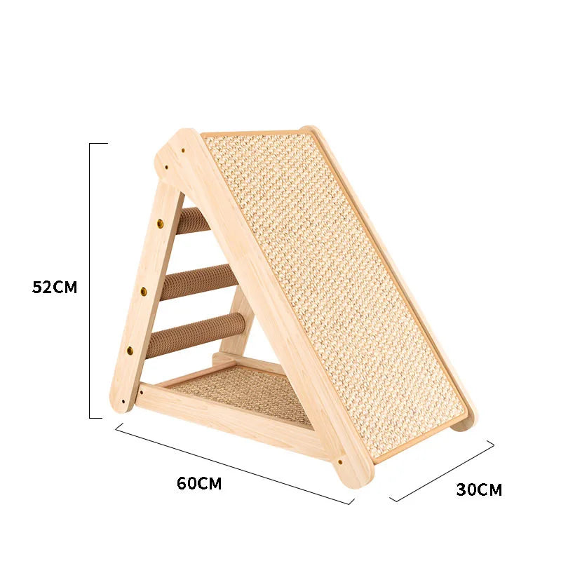 Wooden Cat Scratcher Cat Scratching Post Sisal Wear-resistant Cats Kitten Scratching Grinding Paws Toys Furniture Protector