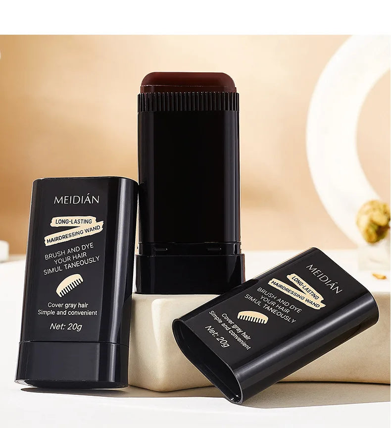 2Pcs Comb Hair Dye Stick Portable Hair Root Cover Up Stick Men Women Gray Hair Coverage Sweat-Proof 2in1 Instant Coloring Wand
