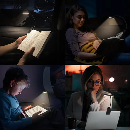 Eye Caring Clip-on Reading Book Light 3 Colors 10 Brightness USB Rechargeable Flexible Easy Clip For Piano Lamp Sheet Music Read
