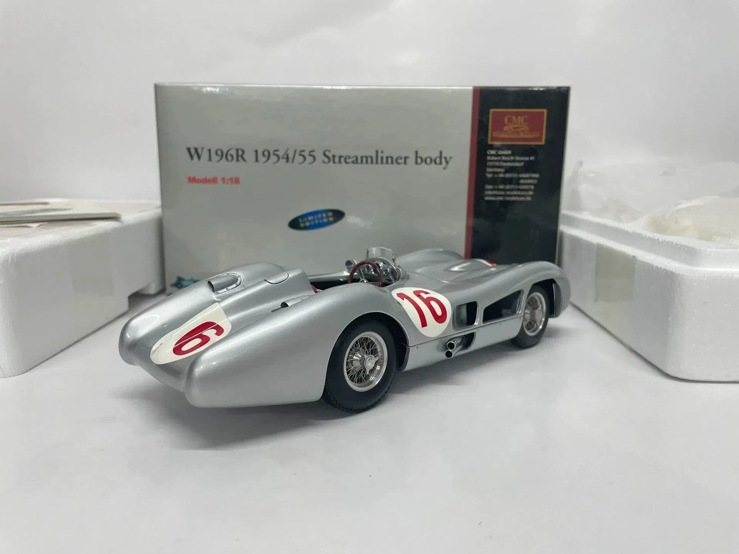 CMC 1:18 W196R 1954 #16 Simulation Limited Edition All Open Alloy Metal Static Car Model Toy Gift