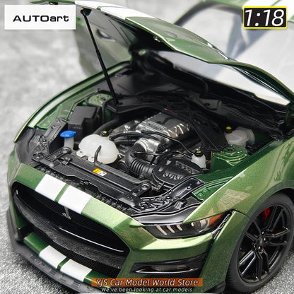 AUTOART New 1/18 scale Ford Mustang Shelby GT500 WHITE SILVER  Sports car model Static display Collection Holiday gift 73097