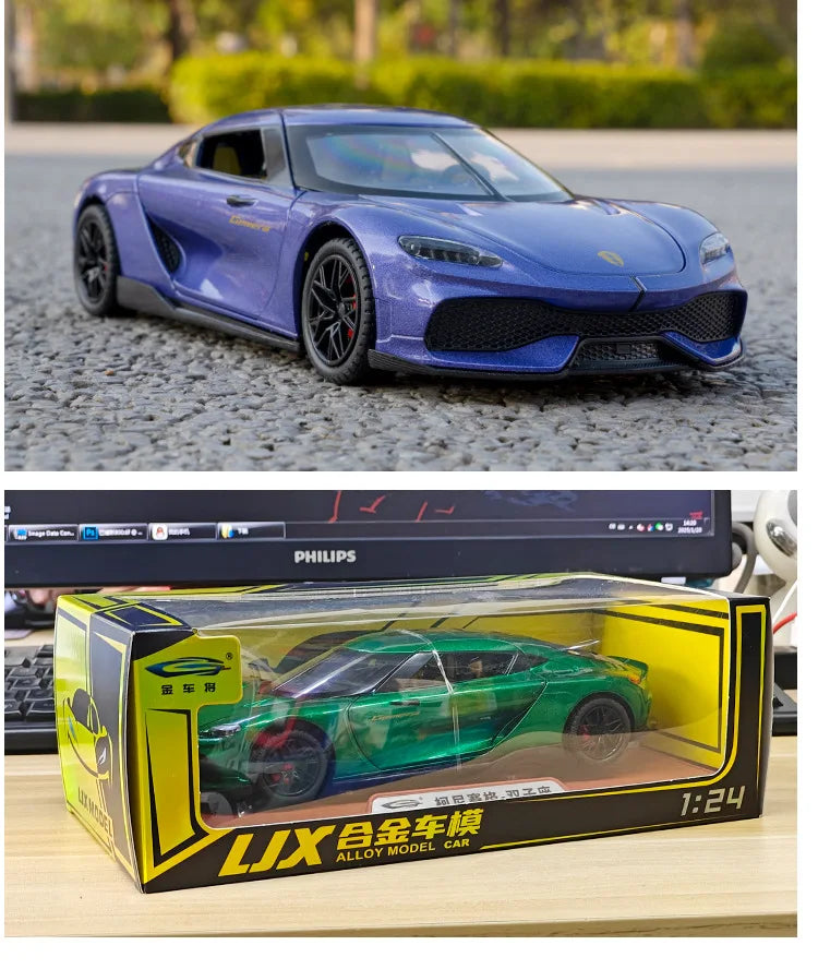 Koenigsegg Gemera 1:24 Car Alloy Diecast Model Collect Hobby Model Ornaments Gift For Friend Pull Back Toy New Style Sports Car