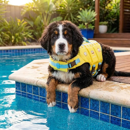 Waterproof Dog Life Jacket Breathable High Buoyancy Dog Swimming Suit Adjustable Thick Sponge Pad Dog Life Preserver Swimming
