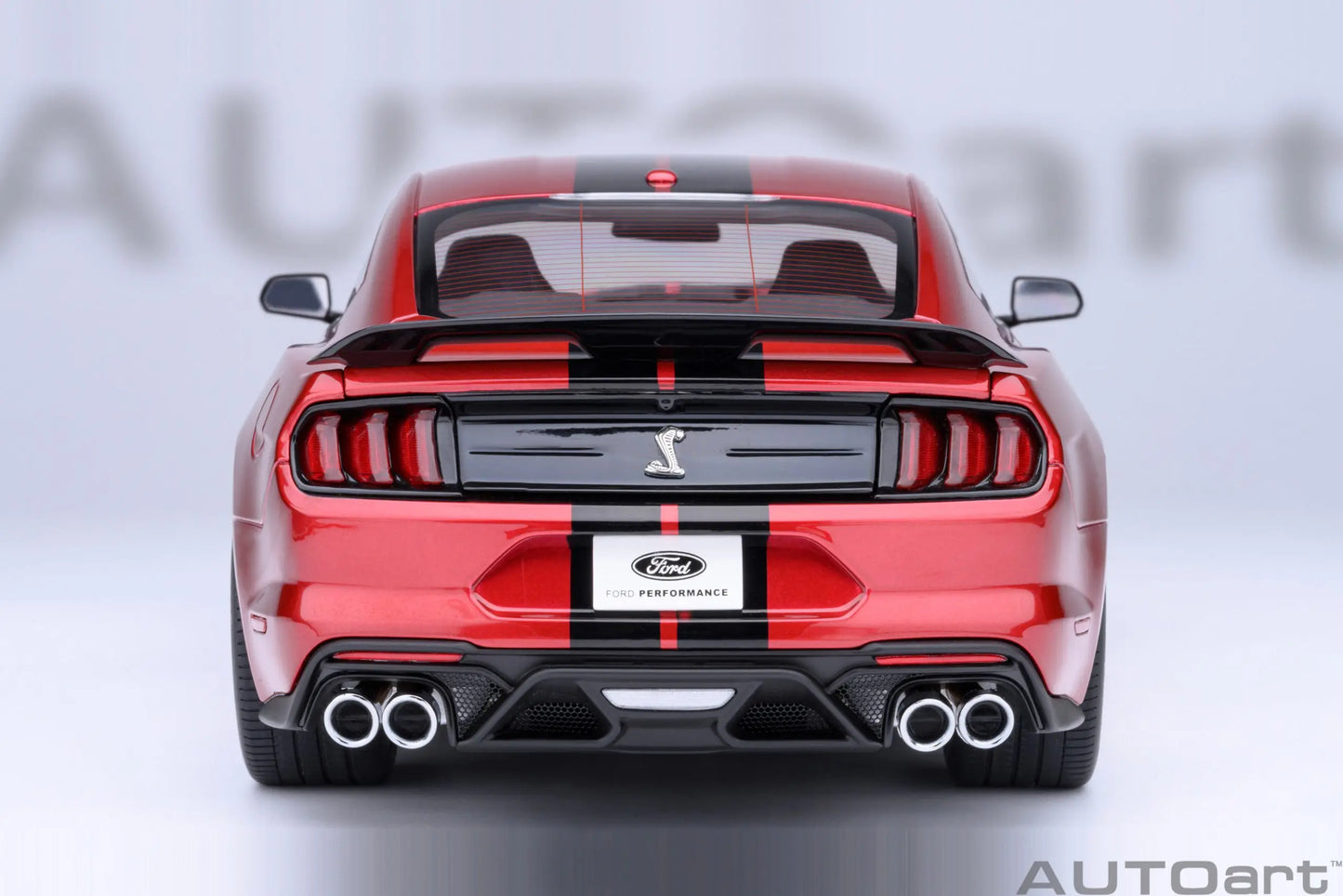 AUTOART New 1/18 scale Ford Mustang Shelby GT500 WHITE SILVER  Sports car model Static display Collection Holiday gift 73097