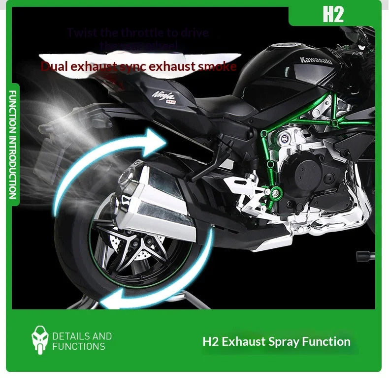 Kawasaki H2R motorcycle scale 1:9  model alloy simulation motorcycle model hand-made ornaments gift
