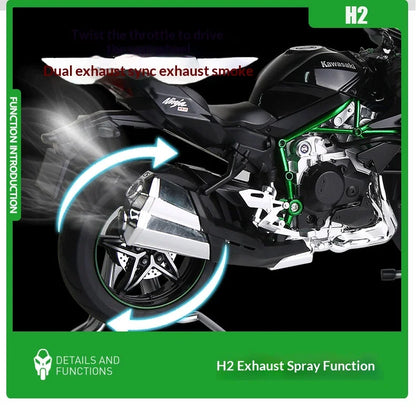 Kawasaki H2R motorcycle scale 1:9  model alloy simulation motorcycle model hand-made ornaments gift