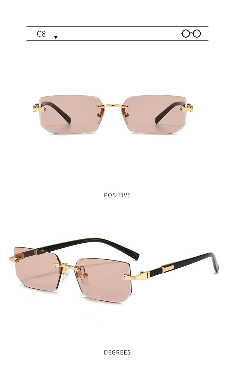 Fashion Punk Square Sunglasses Women Luxury Brand Small Frame Sun Glasses Female Rectangle Metal Mirror Oculos De Sol